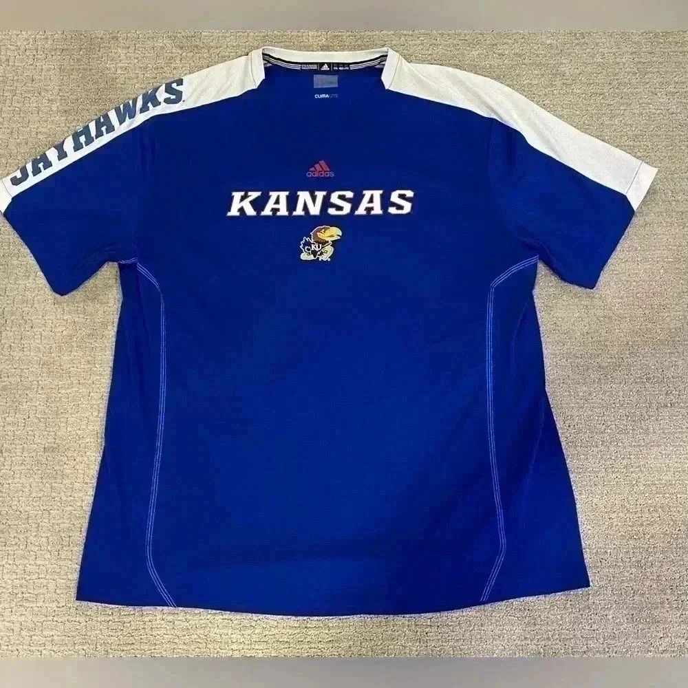 Kansas Jayhawks Adidas shooting shirt Size 4XL color Blue